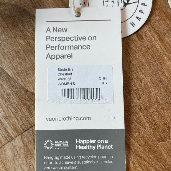 Vuori Stride Bra with Wide Straps chestnut NWT size XS - Picture 4 of 5